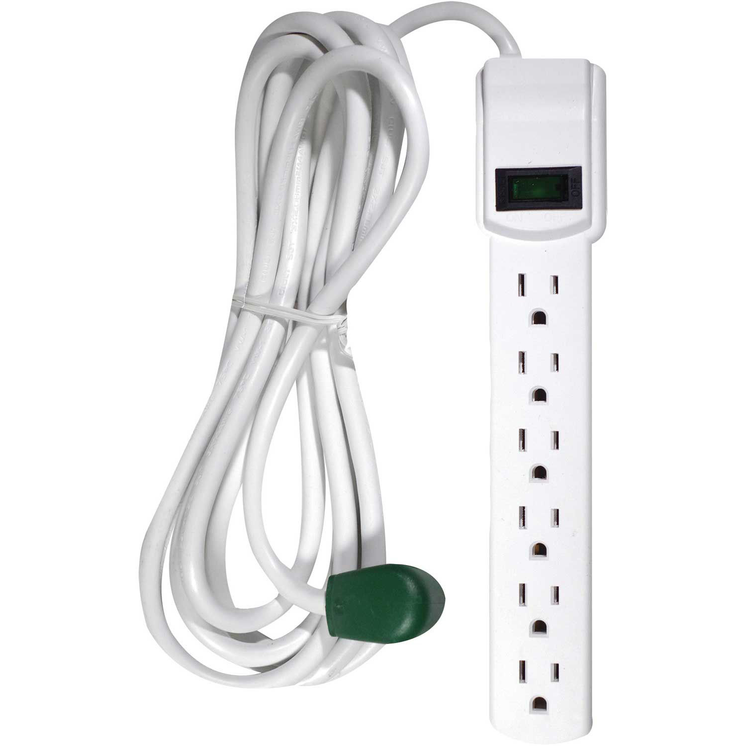 6Outlet Surge Protector 250 Joules 12ft Cord White eBay