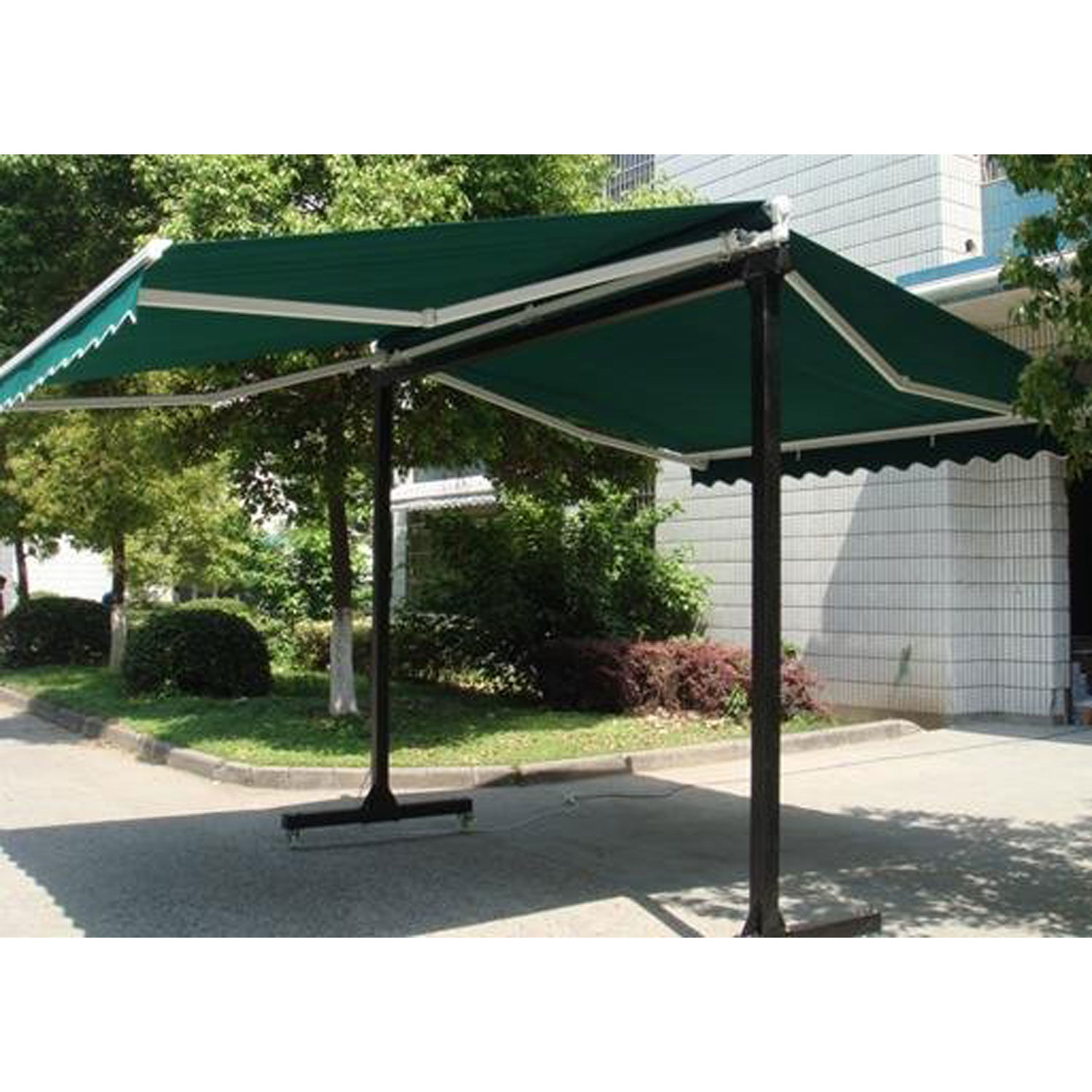 Awntech Retractable Awning Free Standing Manual 14'W x 16'D x 8'H Forest Green 731478949996 eBay