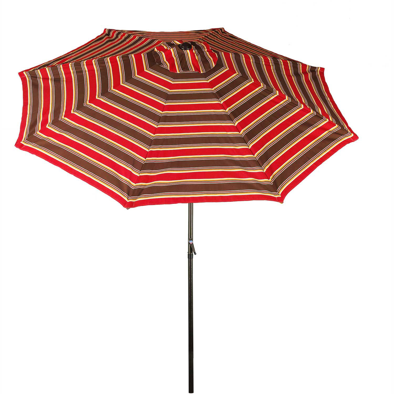 9' Market Polyester Outdoor Umbrella, Crank & Tilt, Red Stripe | eBay