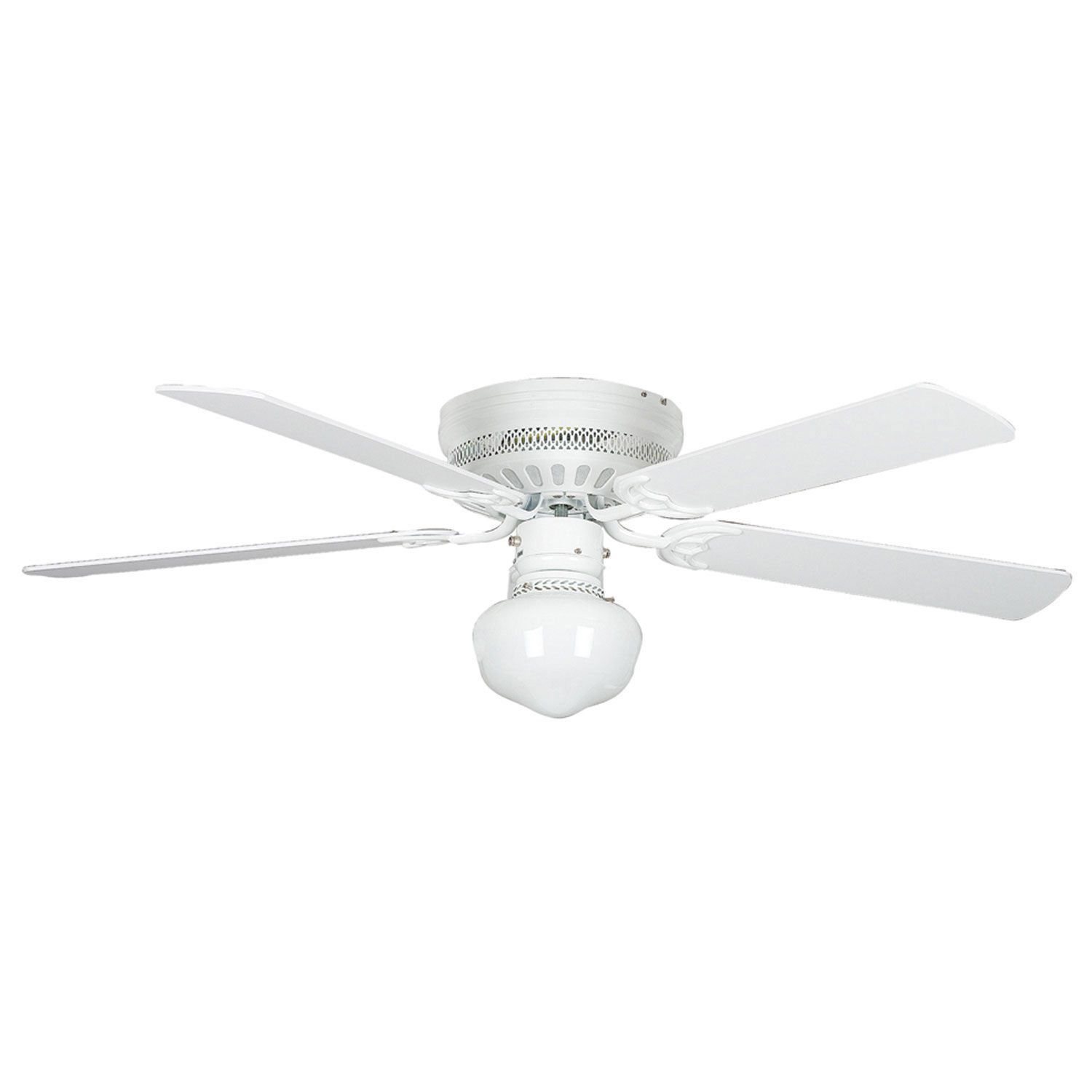 Concord 42 Hugger Schoolhouse Ceiling Fan With Light Kit White