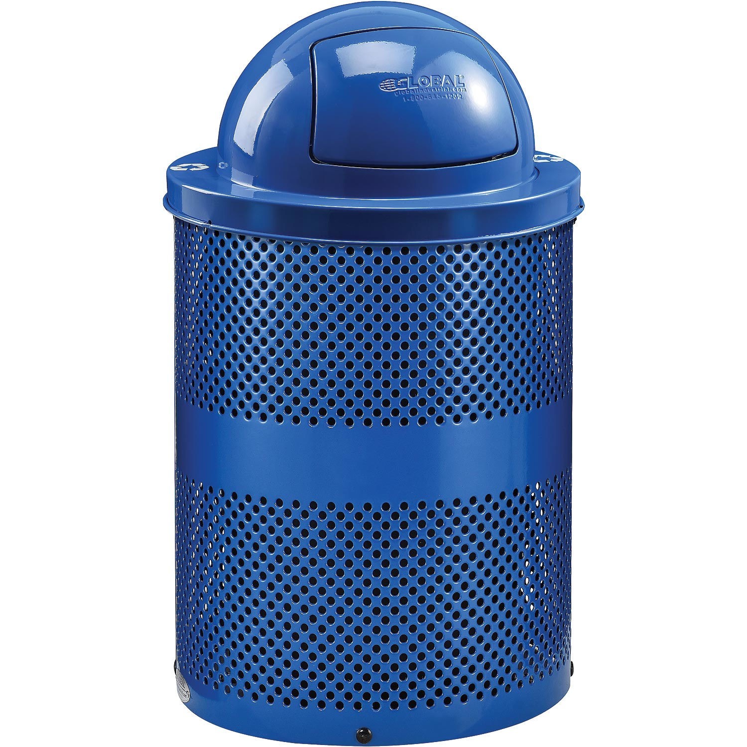 32 Gallon Thermoplastic Perforated Recycling Receptacle w/Dome Lid ...