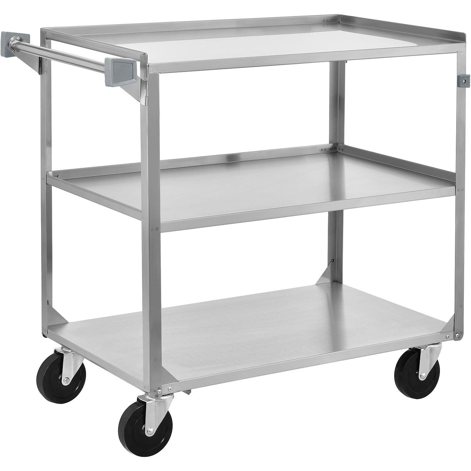 3 Shelf Stainless Steel Utility Cart, 27 x 16 x 32, 300 Lb Capacity | eBay