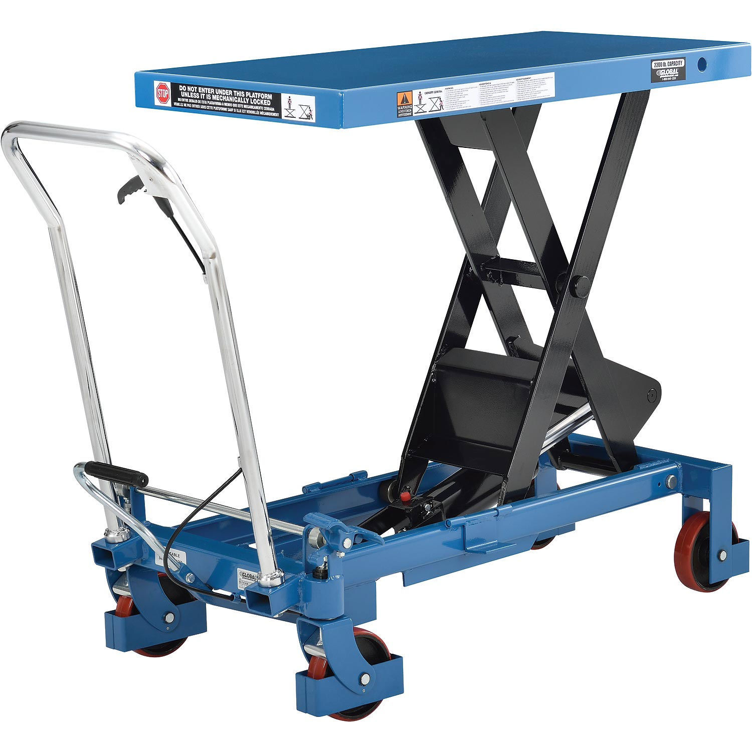 2200 Lb. Capacity Mobile Heavy Duty Scissor Lift Table, 40 x 20