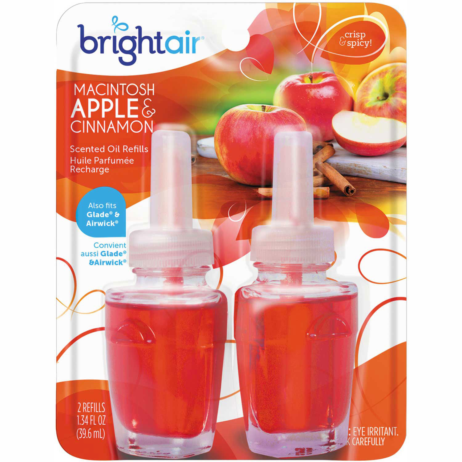 Bright Air Electric Scented Oil Air Freshener Refill, Macintosh Apples