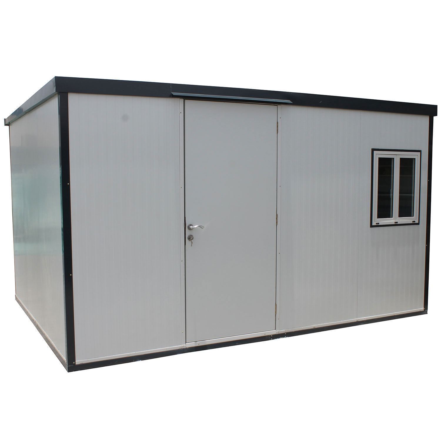 duramax 30432 flat roof vinyl storage shed, 13-1/2'w x 10