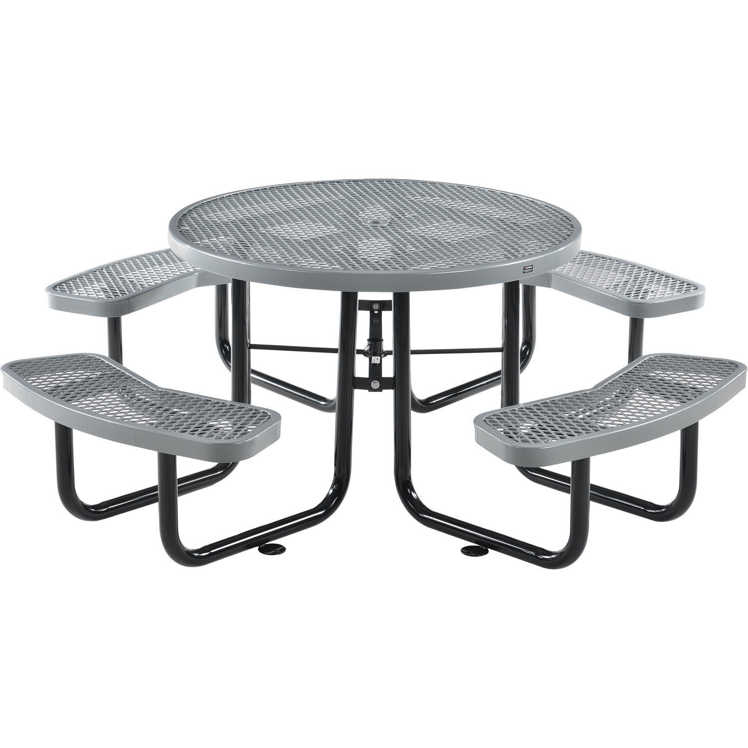 46" Expanded Metal Round Picnic Table, Gray | eBay