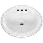 American Standard Rondalyn 0491.019.020 Countertop Round Sink W/4" Faucet Holes