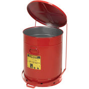 Justrite Oily Waste Can, 21 Gallon, Red