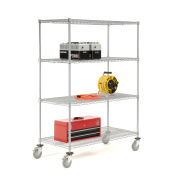 Nexel Wire Shelf Truck With Brakes, 36x24x69, 1200 Pound Capacity