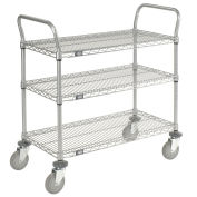 Nexel Wire Shelf Utility Cart, 3 Shelves, 800 Lb. Capacity, 36x18x38