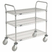 Nexel Wire Shelf Utility Cart, 3 Shelves, 800 Lb. Capacity, 48x24x38