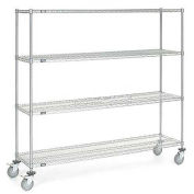 Nexel Chrome Wire Shelf Truck, 72x18x69 1200 Pound Capacity with Brakes