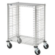 Nexel Side Load Wire Tray Cart with 19 Tray Capacity, 30"L x 18"W x 40"H