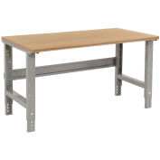 Adjustable Height Workbench C-Channel Leg, Shop Top Square Edge, 60"W x 30"D, Gray