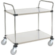 Stainless Steel Utility Cart, 2 Shelves, 48x24x38