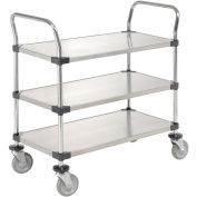 Stainless Steel Utility Cart, 3 Shelves, 48x24x38