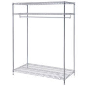 Nexel 3-Shelf Garment Floor Rack, 24"D x 48"W x 74"H