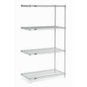 Nexel Chrome Wire Shelving Add-On, 36"W X 14"D x 63"H