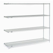 Nexel Chrome Wire Shelving Add-On, 72"W X 36"D x 63"H