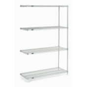 Nexel Chrome Wire Shelving Add-On, 48"W X 30"D x 74"H