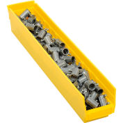 Plastic Shelf Bin Nestable 4-1/8"W x 23-5/8" D x 4"H Yellow - Pkg Qty 12