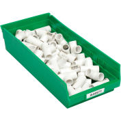 Plastic Shelf Bin Nestable 8-3/8"W x 17-7/8" D x 4"H Green - Pkg Qty 12