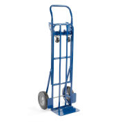 Steel 2-in-1 Convertible Hand Truck with Semi-Pneumatic Wheels