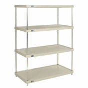 Nexel Plastic Shelving Unit with Solid Shelving, 48"Wx24"Dx63"H