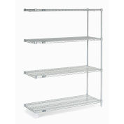 Nexel Chrome Wire Shelving Add-On, 48"W X 14"D x 54"H