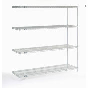Nexel Chrome Wire Shelving Add-On, 60"W X 14"D x 54"H