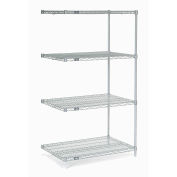 Nexel Chrome Wire Shelving Add-On, 36"W X 24"D x 54"H