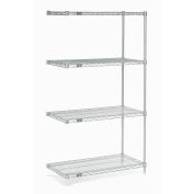 Nexel Chrome Wire Shelving Add-On, 24"W X 14"D x 63"H