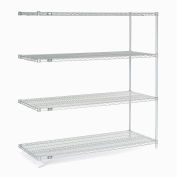 Nexel Chrome Wire Shelving Add-On, 54"W X 14"D x 63"H