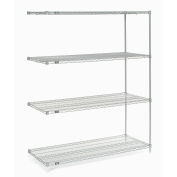 Nexel Chrome Wire Shelving Add-On, 54"W X 24"D x 86"H