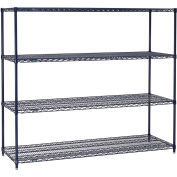 Nexelon Wire Shelving, Blue Epoxy, 60"W X 24"D X 63"H