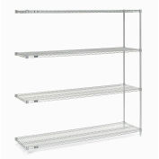Nexel Chrome Wire Shelving Add-On, 72"W X 24"D x 74"H
