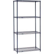 Nexelon Wire Shelving, Blue Epoxy, 48"W X 18"D X 86"H