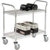 Nexel Wire Utility Cart, 2 Shelves, 800 Lb. Capacity, 36"L x 24"W x 38"H
