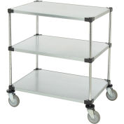 Adjustable Solid Galvanized Shelf Cart, 3 Shelves, 800 Lb. Cap, 36"L x 24"W x 40"H