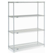 Nexel Wire Shelving, Poly-Z-Brite, 48"W X 18"D X 63"H