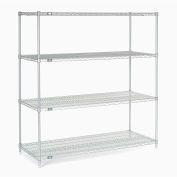 Nexel Wire Shelving, Poly-Z-Brite, 42"W x 21"D x 63"H