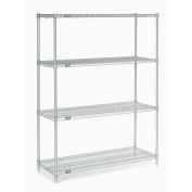 Nexel Wire Shelving, Poly-Z-Brite, 48"W x 21"D x 63"H