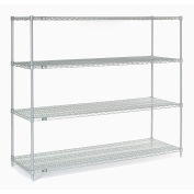 Nexel Wire Shelving, Poly-Z-Brite, 54"W x 21"D x 63"H