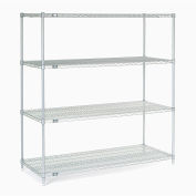 Nexel Wire Shelving, Poly-Z-Brite, 60"W X 24"D X 63"H