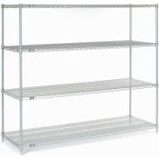 Nexel Wire Shelving, Poly-Z-Brite, 72"W X 24"D X 63"H