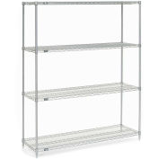 Nexel Wire Shelving, Poly-Z-Brite, 60"W X 18"D X 74"H