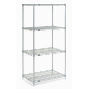Nexel Wire Shelving, Poly-Z-Brite, 24"W x 21"D x 74"H