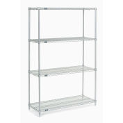 Nexel Wire Shelving, Poly-Z-Brite, 48"W x 21"D x 74"H