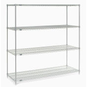 Nexel Wire Shelving, Poly-Z-Brite, 54"W x 21"D x 74"H