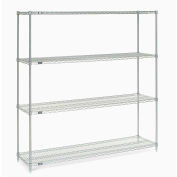 Nexel Wire Shelving, Poly-Z-Brite, 72"W x 21"D x 74"H